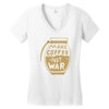 make coffee not war Women's V-Neck T-Shirt
