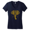 tribal print elephant geometric gold animals cool Women's V-Neck T-Shirt