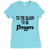 tis the season to be preggers baseball Ladies Fitted T-Shirt
