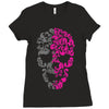 two coloured patterned skull   mens funny Ladies Fitted T-Shirt