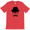 hat wayfarer glasses funny moustache hipster funny geek light tee shir T-Shirt