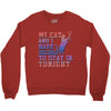my cat and i stay in tonight Crewneck Sweatshirt