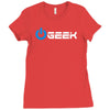 geek' (power on button) Ladies Fitted T-Shirt