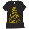 uomo dakar stampa oro moto deserto parigi africa sport Ladies Fitted T-Shirt