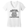 Smartass May Girl Women's V-Neck T-Shirt