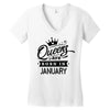 Queens Are Born In January Women's V-Neck T-Shirt