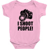 i shoot people t shirt funny photographer tee camera photography digit Baby Onesie
