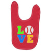 love baseball neon rhinestuds Baby Bibs