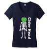 ciderhead cider drinking skeleton and apple Women's V-Neck T-Shirt