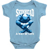 skinhead a way of life blue ideal birthday gift present. Baby Onesie
