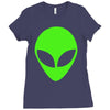 uomo alieno ufo stampa verde fluo divertente mitiche Ladies Fitted T-Shirt