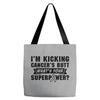 I Am Kicking Cancers Butt Whats Your Superpower? Tote Bags