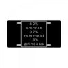50 % unicorn (White) License Plate