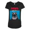 Jaws Parody Paws Maternity Scoop Neck T-shirt