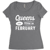 Queens are Born in February Women's Triblend Scoop T-shirt