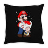 mario licking toad Throw Pillow