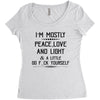 i'm mostly peace, love and light &amp; a little go fuck yoursel Women's Triblend Scoop T-shirt