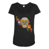 women's sugar skull purple Maternity Scoop Neck T-shirt