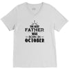 The Best Father Was Born In October V-Neck Tee
