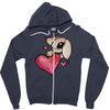 bunny rabbit love Zipper Hoodie