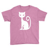 white cat funny Youth Tee
