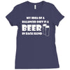 a balanced diet is a beer in each hand Ladies Fitted T-Shirt