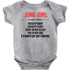 June Girl Hated By Many Baby Onesie