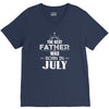 The Best Father Was Born In July V-Neck Tee