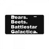 bears, beets, battlestar galactica License Plate