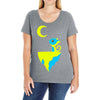 moon cat Ladies Curvy T-Shirt