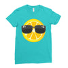 Lemon with Glasses Ladies Fitted T-Shirt