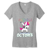 october born unicorns Women's V-Neck T-Shirt