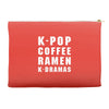 k pop coffee ramen k dramas Accessory Pouches