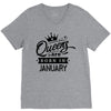 Queens Are Born In January V-Neck Tee