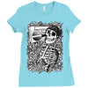 boombox skull Ladies Fitted T-Shirt