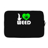 i love weed fun Laptop sleeve