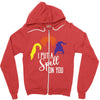 spell on you white letter Zipper Hoodie