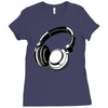 headphones black humor Ladies Fitted T-Shirt