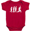 evolution of cricket white silhouette Baby Bodysuit