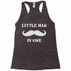 little man mustache first Racerback Tank