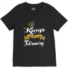 kings are born in february V-Neck Tee