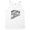 some game involving falling blocks in the style of m.c. escher Tank Top