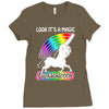 look it's a magical fck unicorn funny Ladies Fitted T-Shirt