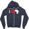 i love africa Zipper Hoodie