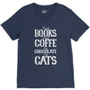 read books drink coffee eat chocolate pet cats V-Neck Tee