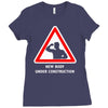 body under construction road sign Ladies Fitted T-Shirt
