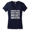 pumpkin spice hocus pocus and cozy sweaters Women's V-Neck T-Shirt