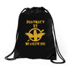 District 12 We Salute You Drawstring Bags