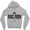 eat bbq drink beer Zipper Hoodie
