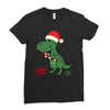 christmas dinosaur Ladies Fitted T-Shirt